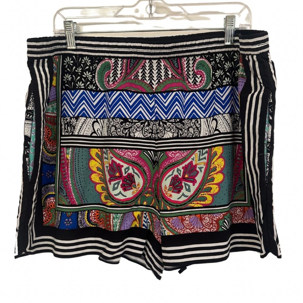 Ett:twa by Anthropologie Wynnewood rayon shorts with abstract print and border